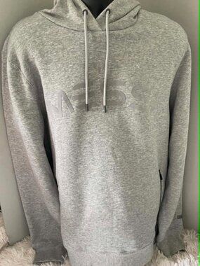 NWT MESSI COLLECTION Mens Logo Pullover Hoodie in Heather Grey